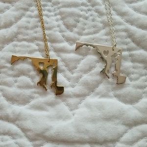 Maryland Heart Necklaces Gold & Silver